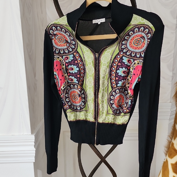 Etro Milano Jackets & Blazers - Etro Black and Multicolor cropped  Jacket